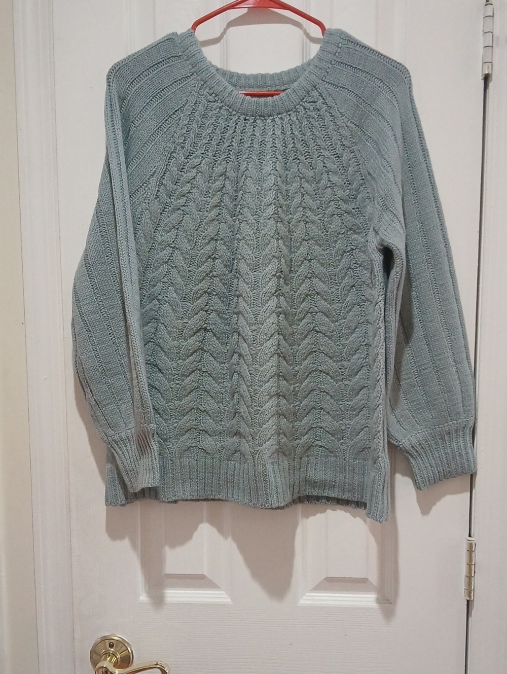 Staccato Sage Green Cable Knit Crewneck Sweater XLP